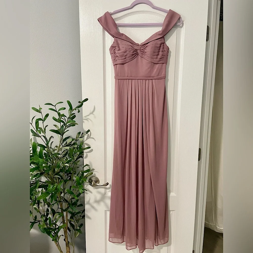 Azazie, Extra Small, Dusty Rose, Almendra Bridesmaid Dress - Picture 3 of 9